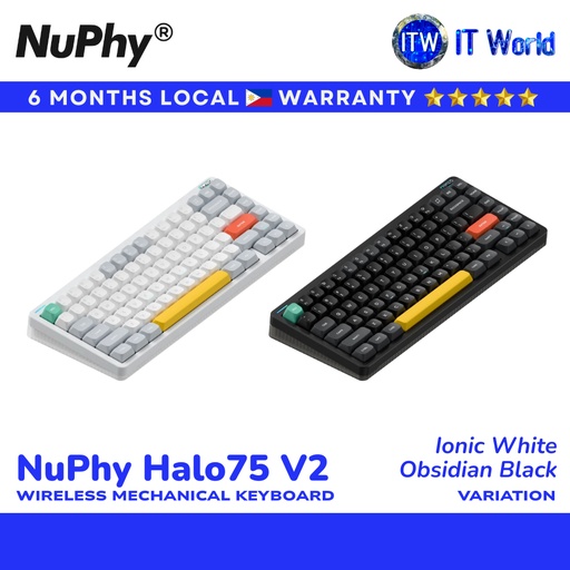 NuPhy Halo75 V2 Wireless Mechanical Keyboard (Ionic White | Obsidian Black) | itw (Ionic White)