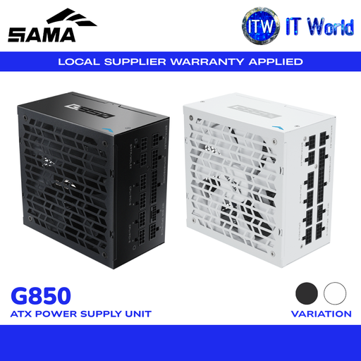 SAMA G850 ATX Power Supply | 850W / ATX 3.1 / Fully Modular / 80+ Gold / PCIe 5.1 | itw
