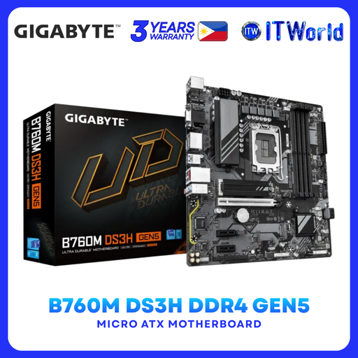 [GA-B760M-DS3H-DDR4-GEN5] Gigabyte GA-B760M-DS3H DDR4 GEN5 - B760 mATX Motherboard PCIe 5.0 GA-B760M-DS3H itw