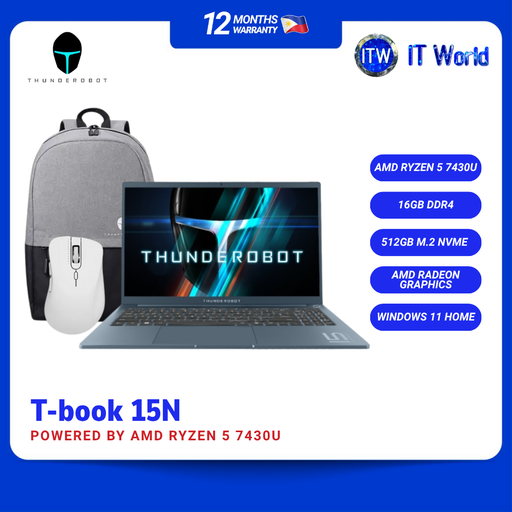 [T-Book 15N R5] Thunderobot T-Book 15N | Ryzen 5 7430U / 16GB / 512GB SSD / 15.6″ FHD / Windows 11 Pro | itw
