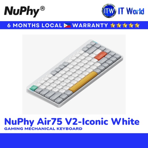 [NuPhy Air75 V2-Iconic White] NuPhy Air75 V2 Low-Profile Wireless Mechanical Keyboard (NuPhy Air75 V2-Iconic White) | itw