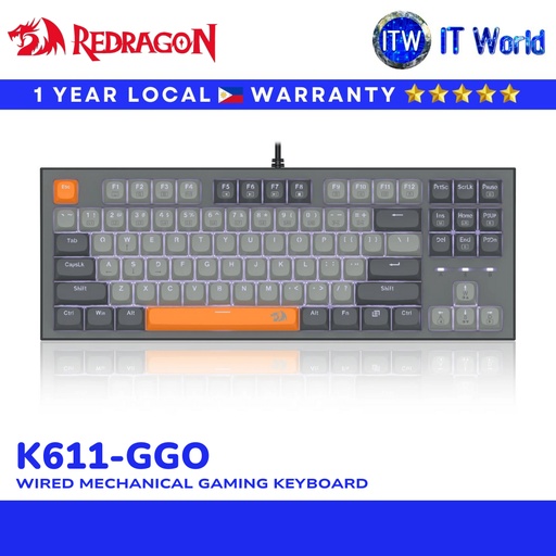 [K611-GGO] Redragon K611-GGO Bes Wired USB Mechanical Gaming Keyboard (K611-GGO) | itw