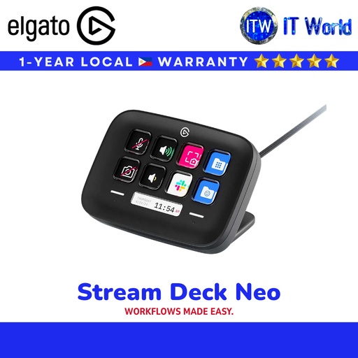 [EL-10GBJ9911] Elgato Stream Deck Neo | 8 Custom Keys / Touch Points / USB-C (EL-10GBJ9911) | itw