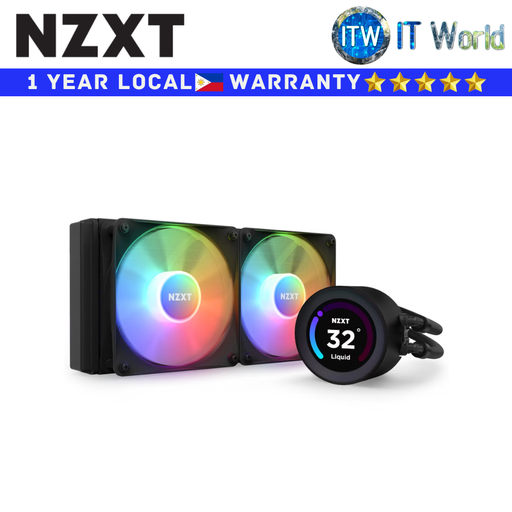 NZXT CPU Cooler Fan Kraken Elite 280 RGB Matte Black/White AIO Liquid Cooler | itw