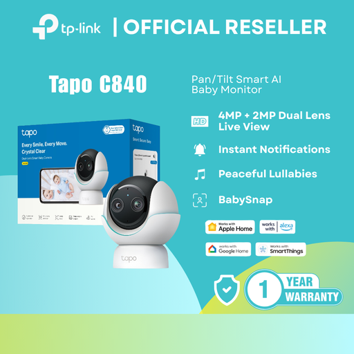 [Tapo C840] TP-Link Tapo C840 | 4MP+2MP Dual Lens / AI Baby Cry Detection / Lullabies / Two-Way Audio | itw