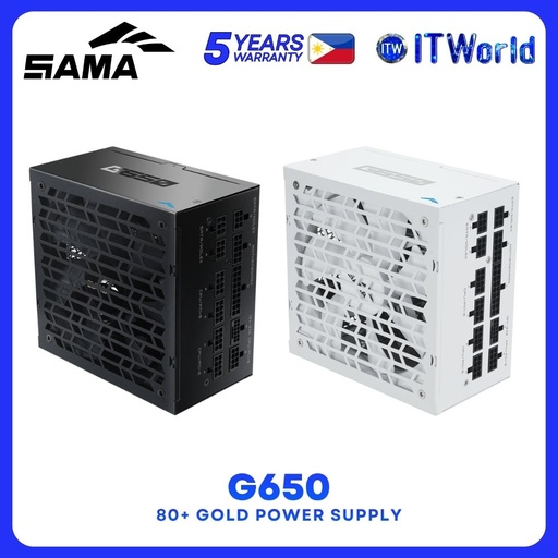 SAMA G650 ATX Power Supply - 650W / 80+ Gold / Fully Modular / ATX 3.1 / PCIe 5.1