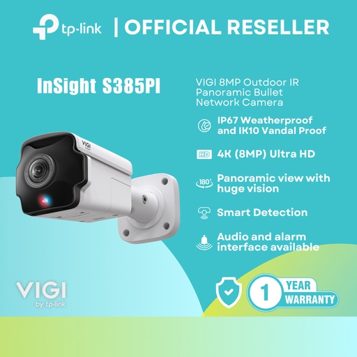 [InSight S385PI] TP-Link InSight S385PI | VIGI 8MP Outdoor Panoramic Bullet Network Camera | itw