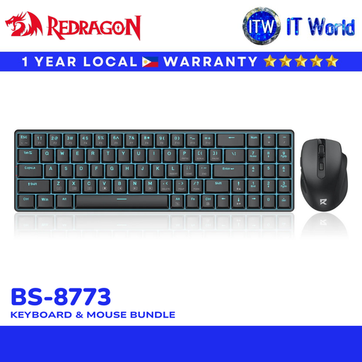 [BS-8773] Redragon BS-8773 2.4G Wireless Mechanical Keyboard & Mouse Bundle (Black) | itw