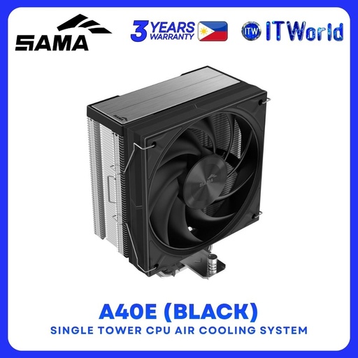 [A40-XXWNNXOX-G] SAMA A40E CPU Cooler - 240W TDP 120mm PWM Fan Intel & AMD Support A40-XXWNNXOX-G