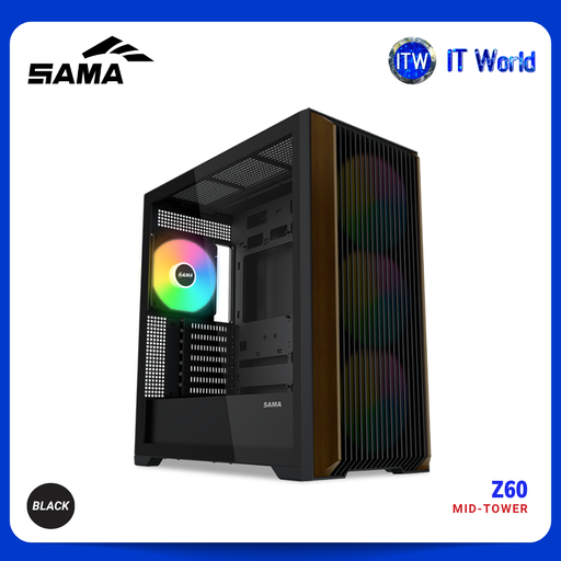 SAMA - Z60 - Mid-Tower ATX Case / Elegant Walnut Front Strips | itw