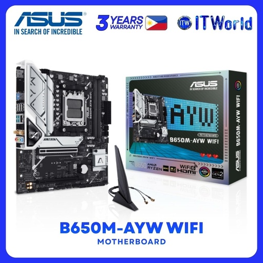 [ASUS B650M-AYW WIFI] ASUS B650M-AYW WIFI micro-ATX AM5 DDR5 AMD B650 Chipset Motherboard
