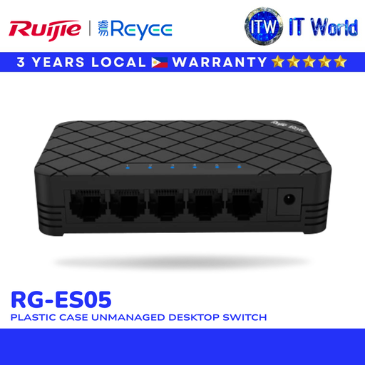 [RG-ES05] Ruijie RG-ES05 5-Port Gigabit Switch / High-Speed Ethernet LAN Hub (RG-ES05) | itw