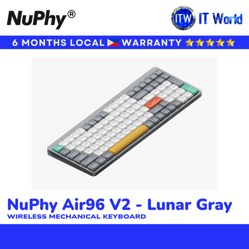[NuPhy Air96 V2-Lunar Gray] NuPhy Air96 V2 Wireless Mechanical Keyboard RGB Backlight (NuPhy Air96 V2-Lunar Gray) | itw