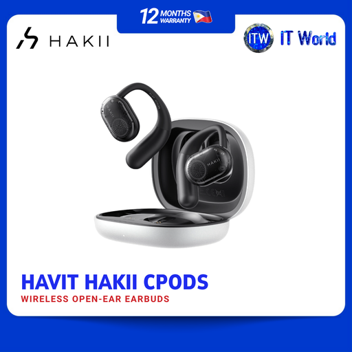 [HAKII CPODS (Black)] Havit Hakii CPODS Fashion Sports Wear | Bluetooth 5.4 / 20H Playtime / Wireless Charging | itw