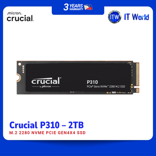 [CT2000P310SSD8] Crucial P310 2TB NVMe PCIe Gen4x4 M.2 2280 Internal Desktop SSD CT2000P310SSD8 itw