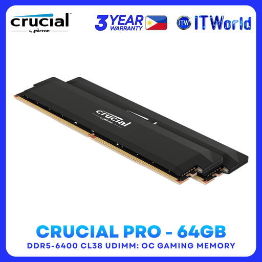 [CP2K16G64C38U5B] Crucial Pro DDR5 RAM 32GB 2x16GB 6400MHz UDIMM Desktop Memory CP2K16G64C38U5B
