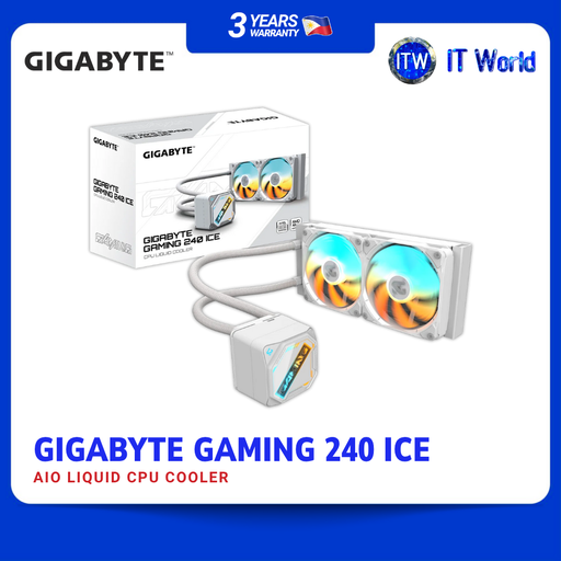 [GP-GIGABYTE-GME-240I] Gigabyte GAMING 240 ICE 240mm ARGB AIO Liquid CPU Cooler Intel & AMD GP-GIGABYTE-GME-240I itw