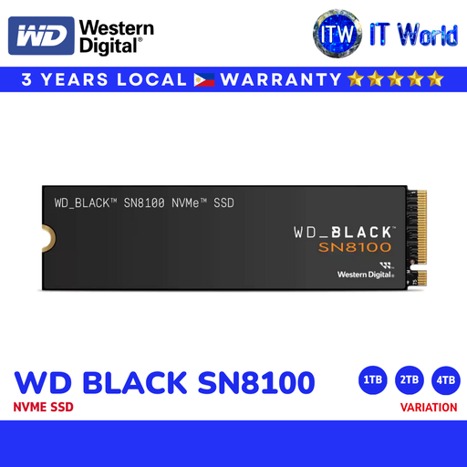 [WDS100T1X0M] Western Digital WD BLACK SN8100 M.2 2280 NVMe SSD | 1TB / 2TB / 4TB | itw