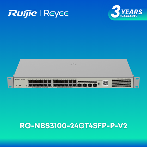 [RG-NBS3100-24GT4SFP-P-V2] Ruijie RG-NBS3100-24GT4SFP-P-V2 28-Port Gigabit Layer 2 Cloud Managed PoE Switch