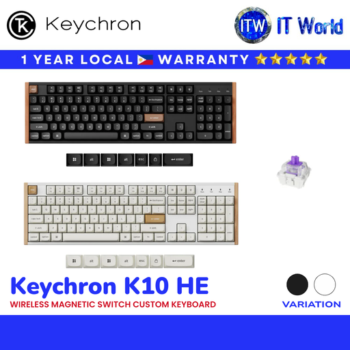 Keychron K10 HE Gaming Wireless Magnetic Switch Custom Keyboard Nebula Switch (Black | White) | itw