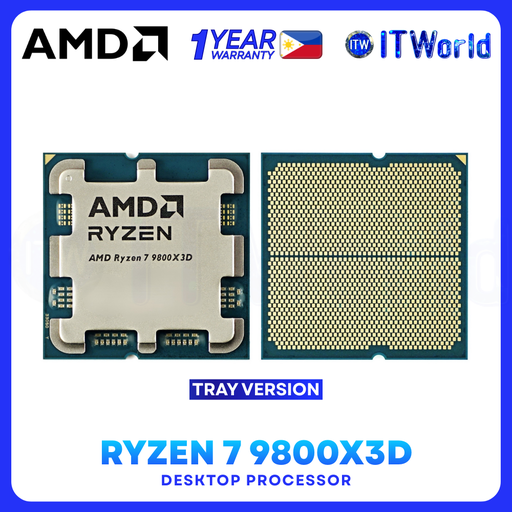 [AMD Ryzen 7 9800X3D TRAY TYPE (1Y)] AMD Ryzen 7 9800X3D CPU DDR5 AM5 8 Cores 16 Threads Zen 5 Desktop Processor - Tray Type Without Cooler