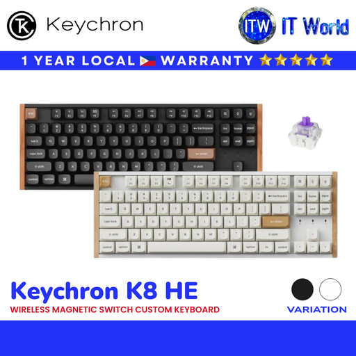 [K8HQ1] Keychron K8 HE Wireless Magnetic Switch Custom Keyboard Special Edition (Black | White) | itw
