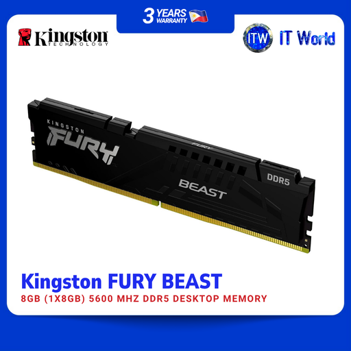 [KF556C40BB-8] Kingston FURY BEAST DDR5 Memory RAM 8GB (1x8GB) 5600MHz Desktop DIMM KF556C40BB-8 itw