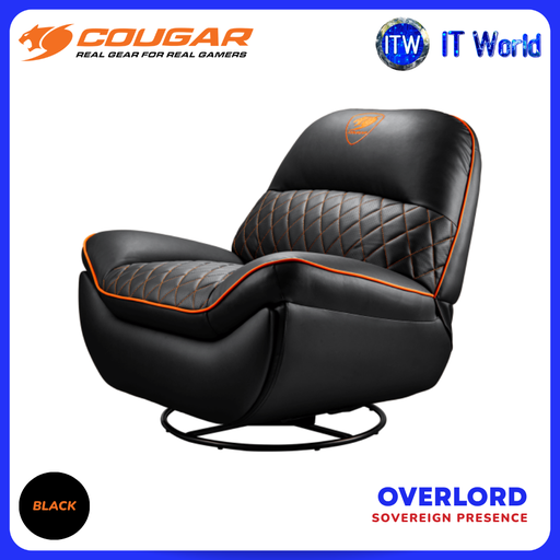 [CHR-CGR-SOFA-OVERLORD] Cougar OVERLOAD Gaming Sofa Adjustable Recline (CHR-CGR-SOFA-OVERLORD) - Black