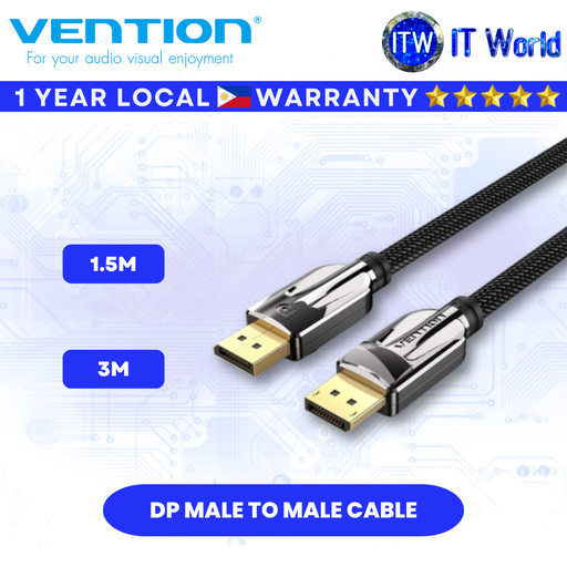  Vention 8K Gaming DisplayPort 1.4 UHD Cable Dyanmic HDR Support Male to Male Cable (1.5M | 3M) | itw
