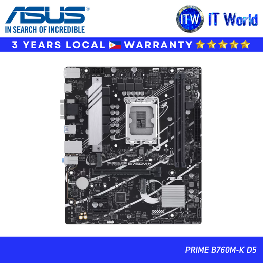 [ASUS MB PRIME B760M-K D5] ASUS Motherboard PRIME B760M-K Series | DDR4 / DDR5 | mATX Motherboard | itw