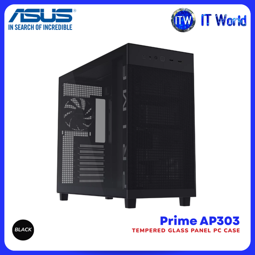 ASUS Prime AP303 Tempered Glass Case Up to 180mm and standard ATX Compatible itw