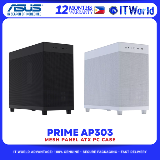 ASUS Prime AP303 Mesh Case ATX 44L USB-C RTX 50 Series Ready Up to 360mm PC Case itw
