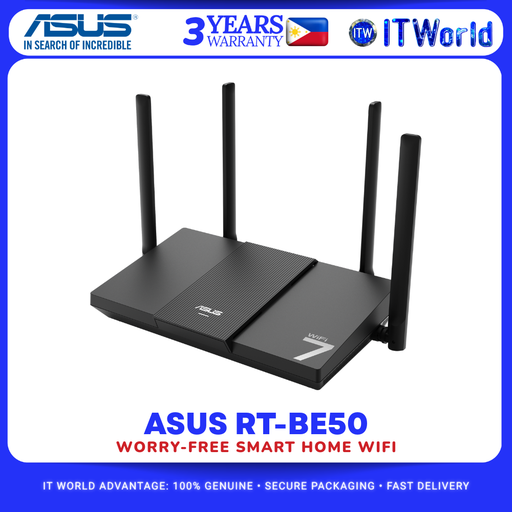 [RT-BE50] ASUS RT-BE50 WiFi 7 BE3600 Dual-Band Smart Home Wireless Router itw