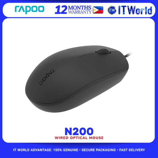 [N200] Rapoo N200 Wired Optical Mouse 1000DPI itw