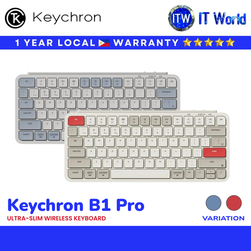 Keychron B1 Pro Ultra-Slim Wireless Keyboard (Retro Blue | Retro Red) (B1PK11 | B1PK13) | itw