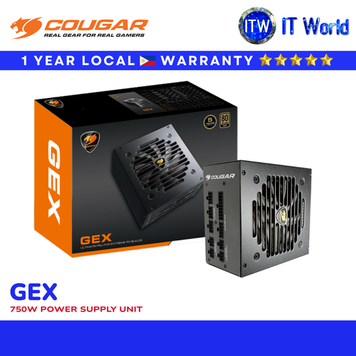 [PSU-CGR-GEX750] Cougar GEX 750W 80 Plus Gold Fully Modular Power Supply Unit (PSU-CGR-GEX750) | itw