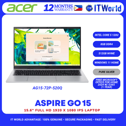 [AG15-72P-520Q] Acer Aspire Go 15 AG15-72P-520Q 15.6” FHD | i5-120U / 8GB RAM / 512GB SSD / Win11 itw