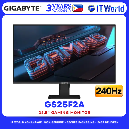 [GP-GS25F2A-TW] GIGABYTE GS25F2A 24.5" 1920 × 1080 IPS FHD 240Hz Gaming Desktop Monitor GP-GS25F2A-TW itw