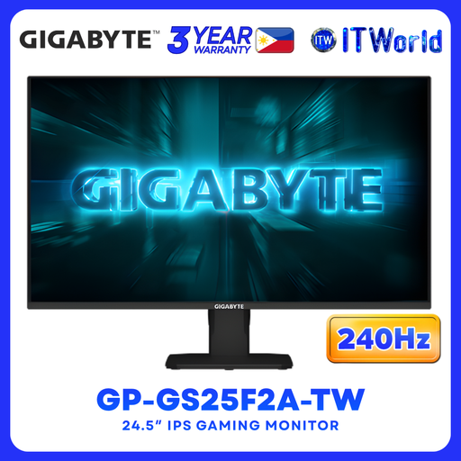 [GP-GS25F2A-TW] Gigabyte GS25F2A - 24.5″ 1920×1080 FHD / SS IPS / 240Hz / 1ms / HDR10 Gaming Monitor GP-GS25F2A-TW