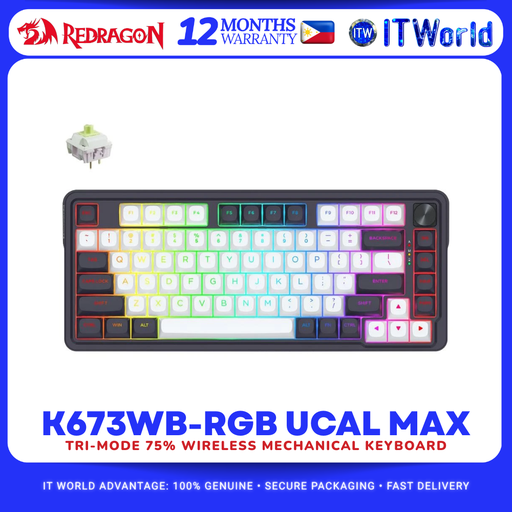[K673WB-RGB-MAX] Redragon K673WB-RGB Ucal Max - 75% Tri-Mode Hot-Swap Wireless Mechanical Keyboard itw