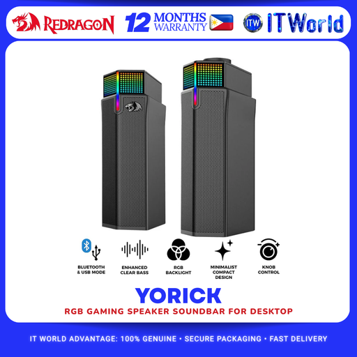 [GS511] Redragon Yorick GS511 - RGB Soundbar, Bluetooth 5.3, USB Desktop Speaker