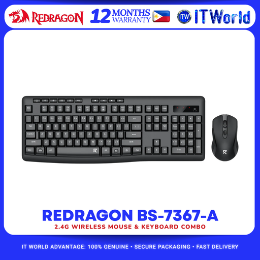 [RD BS-7367-A] Redragon BS-7367-A 2.4G Wireless Keyboard & Mouse Combo itw