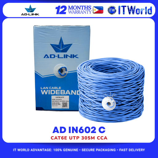 [AD-IN602-C] AD LINK AD IN602 C CAT6E UTP 305M CCA Cable itw