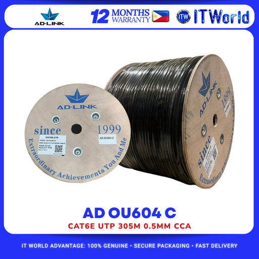 [AD-OU604-C] Adlink AD OU604 C CAT6E 305M 0.5mm CCA Outdoor UTP Cable itw