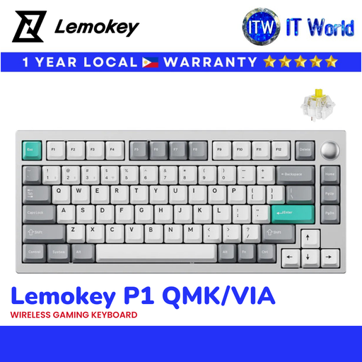 [P1PX4] Lemokey P1 QMK/VIA Pro Ver. RGB Backlight Gaming Keyboard Space Silver (Banana Switch) | itw