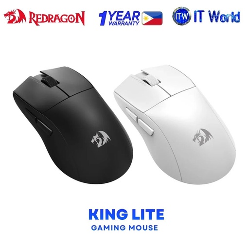 Redragon King Lite Light-weight Tri-modes Connection Gaming Mouse - Black | White