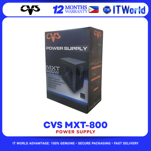 [PSU-CVS-MXT-800] CVS MXT 800W ATX Power Supply 80 Plus Long Cable for Desktop itw