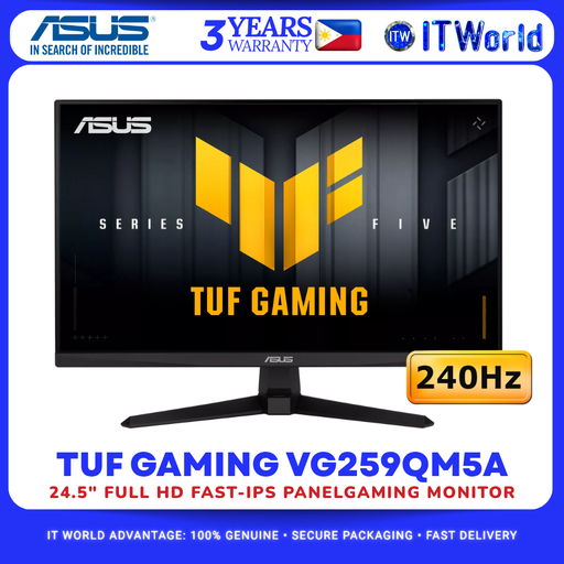 [VG259QM5A] ASUS TUF VG259QM5A 24.5" 1920×1080 FHD 240Hz Fast IPS Gaming Monitor for Desktop itw
