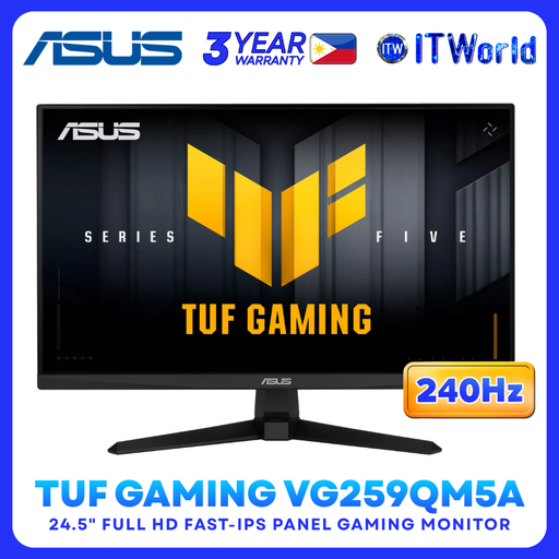 [VG259QM5A] ASUS TUF VG259QM5A 24.5" 1920×1080 FHD 240Hz Fast IPS Gaming Monitor