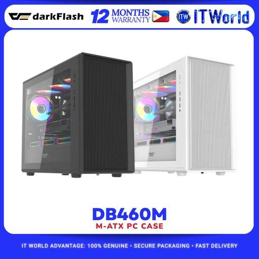 DarkFlash DB460M M-ATX 0.5mm SPCC steel PC Case itw (Black)